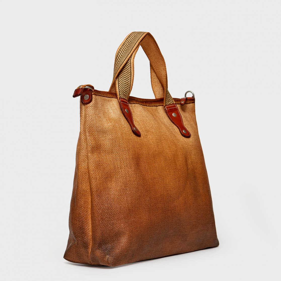 TOTE STRAW DEGRADE' SWEET TEA Vive la difference made in Italy